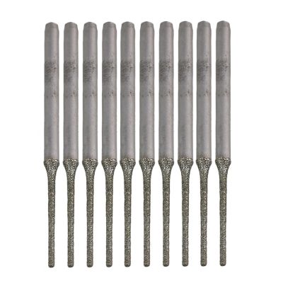 HH-DDPJ10x  Lapidary Diamond Coated Solid Bits Gems Drilling Needle 1mm Silver