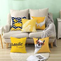 Yellow pineapple geometric printing pattern polyester cushion cover for home living room sofa bedroom decoration pillowcase