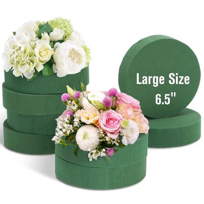 6.5 Inch Round Foam Blocks For Artificial Flowers DIY Flower Arrangement Green Round Wet Blocks For Wedding Party Decoration