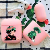 ✒❈✓ Deku Izuku Midoriya My Hero Academia Frosting Pink Soft silicone TPU For Airpods Cover for AirPods Pro Protective case