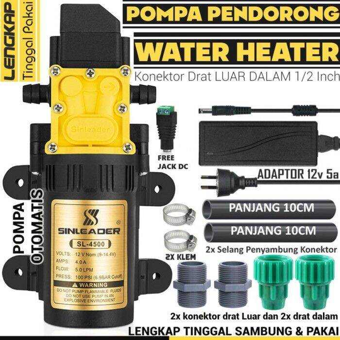 COD] Paket Pompa Pendorong Shower Dan Water Heater Otomatis Double Drat 1/2  / Perlengkapan Rumah Tangga Murah / Perlengkapan Alat Pertukangan u0026  Perkakas Pompa Air / Water Pump LIMITED | Lazada Indonesia