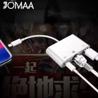 JOMAA เหมาะสำหรับ Apple 13 Ethernet Converter Lightning โทรศัพท์มือถือเป็น RJ45 100M การ์ดเครือข่ายสายเคเบิลเครือข่ายอะแดปเตอร์เข้ากันได้กับ Apple และ Type-C