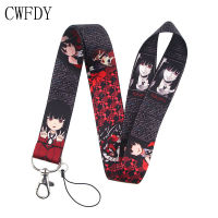 Cartoon Kakegurui:Compulsive Gambler Lanyards Keychain Anime ID Card Pass Gym Badge Holder Ribbon Key Ring Cosplay Gifts 10pcs