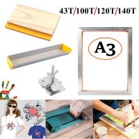 A3 Screen Printing Kit Aluminum Frame Hinge Clamp Emulsion Coater Squeegee Silk Screen Printing Set Tool Parts