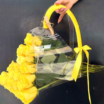 U2y7 1ชิ้นบรรจุกระเป๋ารูปดอกไม้กล่องของขวัญงานแต่งงานกระเป๋าถือใสสำหรับสัตว์เลี้ยงตกแต่งงานปาร์ตี้แบบพกพา