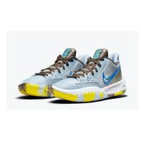 HOT 【Original】 ΝΙΚΕ Kyri Low 4 Light Armory Blue Colorway Fashion Basketball Shoes Trendy Sports Sneakers Blue Gray Yellow {Limited Time Offer}