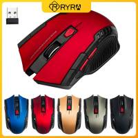 เมาส์ปุ่ม RYRA 1600DPI 6 2.4เมาส์ไร้สาย Ghz เมาส์ออปติคัลพร้อมตัวรับสัญญาณ USB นักเล่นเกมสำหรับคอมพิวเตอร์พีซีแล็ปท็อปอุปกรณ์เสริม