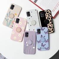 【cold noodles】กรณีแหวนสำหรับ SamsungA71สำหรับ S Amsung G Alaxy A71 TPU เคลือบปกป้องยืน H Older Capa Samsunga71 A 71 Etui บน S Amsung A71ปก