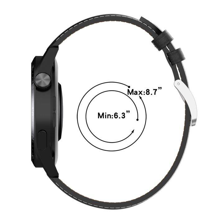 22mm-นาฬิกาสายสำหรับ-huawei-นาฬิกาหนังแท้-gt3-46mm-gt2-46mm-samsung-galaxy-watch3-45mm-สีดำ-ขายเอง