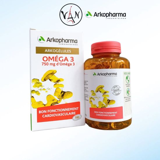 Viên uống dầu cá hỗ trợ tim mạch arkopharma arkogelules omega 3 180 viên - ảnh sản phẩm 1