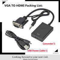 Full HD 1080P VGA to HDMI-compatible Converter Adapter Cable With Audio Output VGA HD Adapter for PC laptop to HDTV Projector