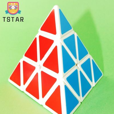 Tstarshengshou ของเล่นเกมส์ประลองความเร็วรูบิคพีระมิดพีระมิดสามเหลี่ยมเกมเพื่อการศึกษาขอบสีขาว