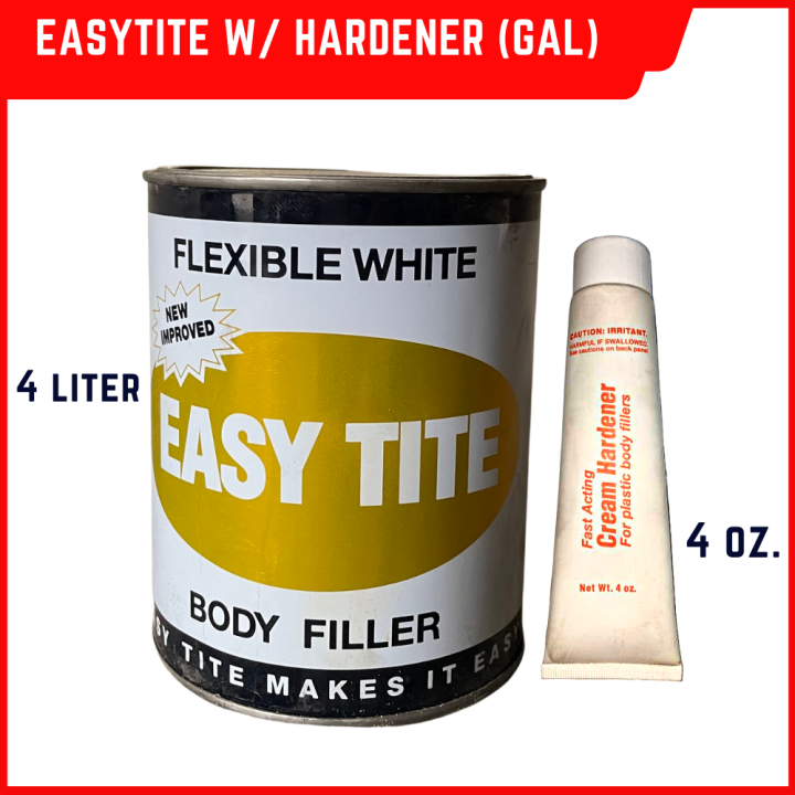 EASYTITE BODY FILLER FLEXIBLE WHITE 1 GALLON W/ HARDENER SET (ETG