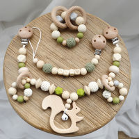 2021Baby Toys Silicone Beads Teethers Wooden Rings Handmade Bracelet Pacifier Chain Clips Teething Pram Stroller Bell Baby Products