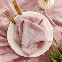 ❀☃ 2pcs 17inchTable Pink Napkin Wedding Decoration Mariage Decoupage Cloth Country Dusty 100 Cotton Handkerchief Rustic Decor