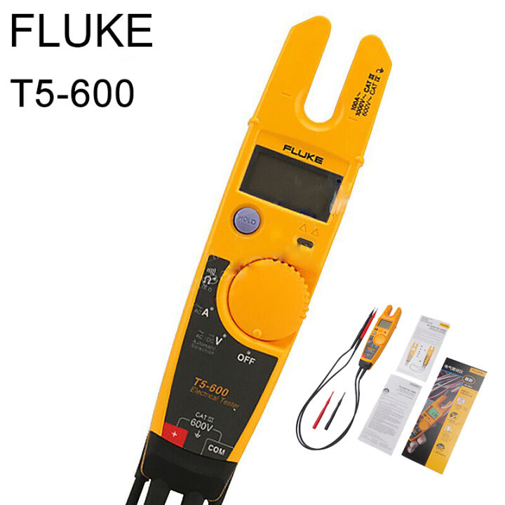 Fluke T5-1000 Voltage, Continuity and Current Tester, OpenJaw Design For  Current Measurements Without Metallic Contact, Includes Detachable Slim  Reach
