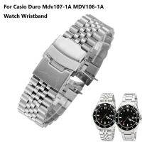 ✉▥☜ 3 รูปแบบ 22 มม.สายโลหะเหล็กดำน้ำสำหรับ Casio Duro Mdv107-1A MDV106-1A นาฬิกาสายรัดข้อมือสร้อยข้อมือสายนาฬิกา