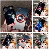 Casing หรับ iPhone 11 12 Mini X Xs XR Pro Max 6+ 6s+ 7+ 8+ 6 7 8 Plus 5 5s SE 2020 NS6 Avenger Captain America Pattern Phone เคสโทรศัพท์ อ่อนนุ่ม TPU Black ปก