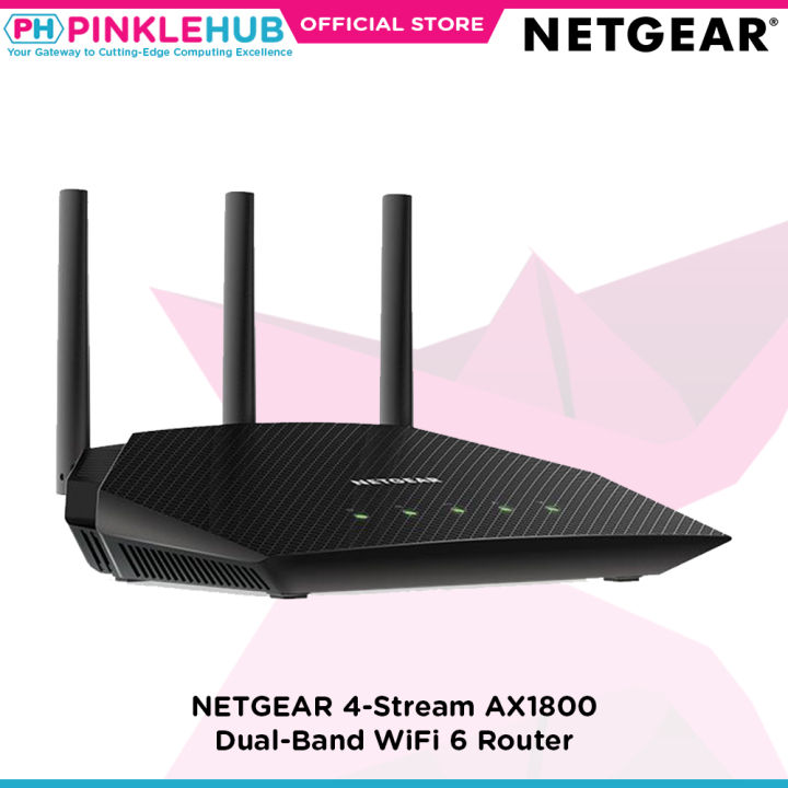 PinkleHub, NETGEAR RAX10-4-Stream AX1800 Dual-Band WiFi 6 Router (RAX10-100EUS)