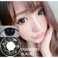 Diamond Black / 1Carat Black บิ๊กอาย สีดำ ตาโต ไดมอน ดำ Bigeyes Contact Lens คละแบรนด์ สายตาปกติ สายตาสั้น แฟชั่น -1.25