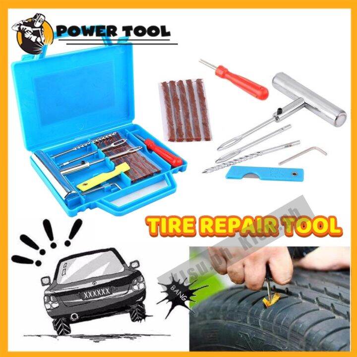 Tire Puncture Repair Kit Tubeless Tool Heavy Duty Truck Tractor car