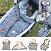 Newborn Baby Warm Sleeping Bags Infant Button Knit Swaddle Wrap Swaddling Stroller Wrap Toddler Blanket Baby Sleeping Bag Gift
