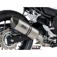 SC-Project ท่อไอเสียสำหรับ HONDA CBR500R (2017-2018) | Oval Muffler, Titanium with Carbon fiber end cap