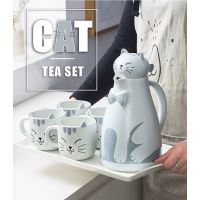 โปรแซ่บ CAT set tea.. เซ็ทกาน้ำชาและแก้วชาเซรามิค 3 มิติ