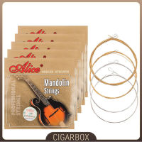 5แพ็ค Mandolin Strings Alice Strings AM05 (E-A-D-G) Mandolin String Plated Steel Coated Copper Alloy Winding (.011-.040) ชุด