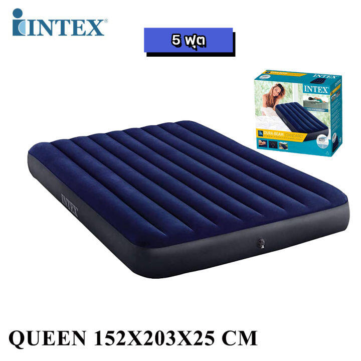 ที่นอนเป่าลม-intex-classic-downy-airbed-ที่นอน-ที่นอนปิคนิค-เบาะรองนอน-เบาะลม-ที่นอน-2-5-ฟุต-3-5-ฟุต-4-5-ฟุต-5-ฟุต-ที่นอนสูบลม-ที่นอนพองลม-ผิวกำมะหยี่นุ่มนอนสบาย