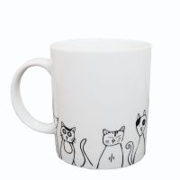 Ceramic Low Tea Cup And Saucer Set Cute Cat Design Bone China Coffee Milk Mug Porcelain Afternoon Black Tea Cup Set Coffeeware