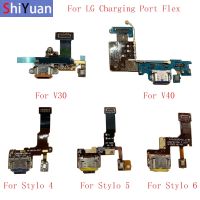 ขั้วต่อพอร์ตชาร์จ USB ชิ้นส่วนบอร์ด Flex Cable สําหรับ LG V30 V40 ThinQ V50 ThinQ 5G Stylo 4 5 6 Q7 อะไหล่ทดแทน