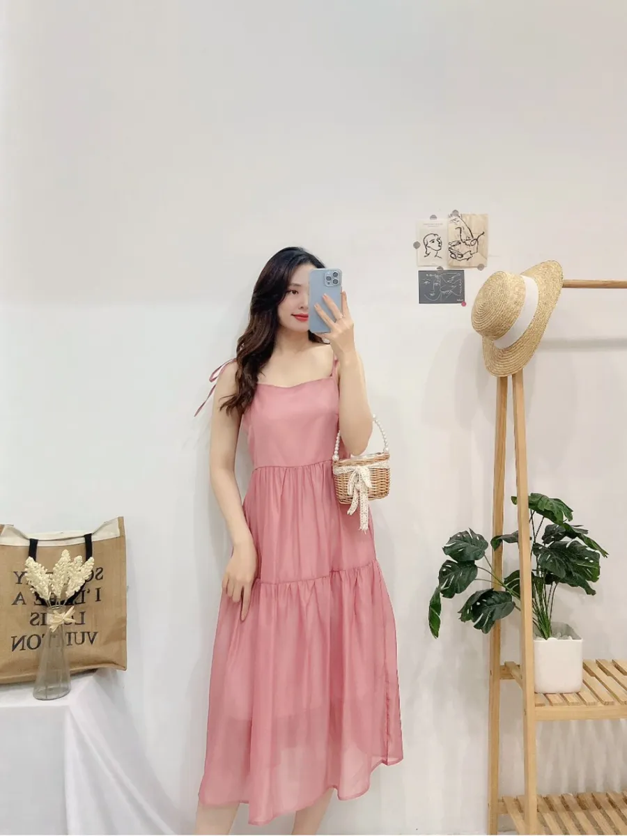 Đầm babydoll 2 dây suông rộng, Váy yếm babydoll hai dây Cao Cấp ...