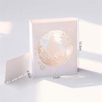 Merry Christmas Card 3D Snowflake Laser Cards Paper Craft Pop Up Gift Box For Festival Greeting Cards Happy New Year Greeting Cards