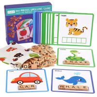 Read Spelling Learning Toy Wooden Alphabet Flash Cards Matching Recognition Game Montessori Educational Toys for Baby 3-7 Years