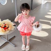 2023 Summer Baby Girls Clothing Sets Children Polka Dot Plaid Tops Shorts Kids Seaside Holiday Clothes Infant Outfits 1-6 Years