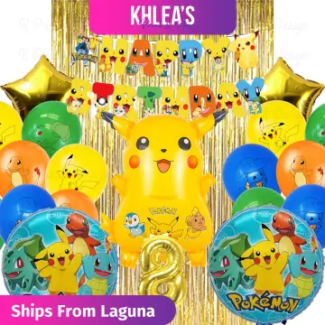 1Set Pokemon Theme Balloons Party Supplies Squirtle Pikachu Birthday Banner  Cake Topper Baby Shower Globos Kid Party Event Decor