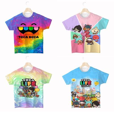 Kids Toca Life World 3D T Shirt Toddler Cartoon T-shirt Boys Girls Teens Short Sleeve Anime Tee Tops Summer Children Clothes