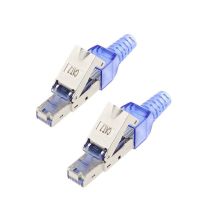 【Customer favorite】 CAT7 RJ45 Connector ไม่มี Ethernet Plug Rj 45 Conector CAT 7สังกะสีโลหะผสมโลหะป้องกัน10G เครือข่าย Modular คริสตัลสีฟ้า