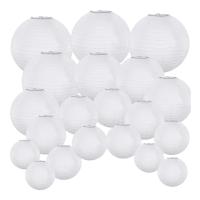 20 Pack Chinese Round White Paper Lantern,Paper Lanterns Hanging Lanterns Wedding Party Decorations