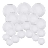 20 Pack Chinese Round White Paper Lantern,Paper Lanterns Hanging Lanterns Wedding Party Decorations