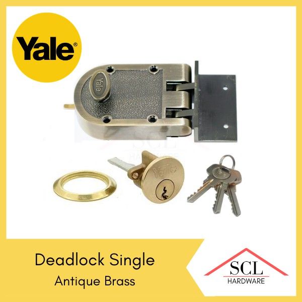 Yale Rim Lock Deadlock Single Antique Brass Lazada Ph 1228