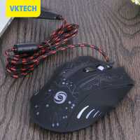 Vktech 3200DPI นำแสง6D เมาส์เล่นเกมส์เกมสายยูเอสบีโปรเมาส์เล่นเกมสำหรับพีซี