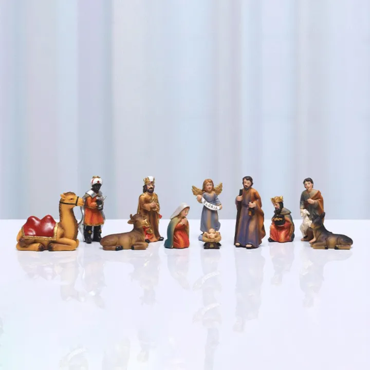 Loviver 11x Birth Nativity Scene Tabletop Catholic Decoration