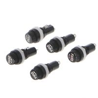 5 Pcs Panel Mount Chassis Fuse Holder for 5x20mm Glass Fuses 10A 250V