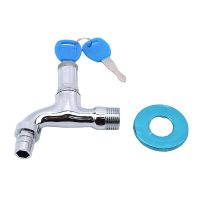 Portable Wash Water Faucet Household Outdoor Faucet With Lock Key Alloy Faucet Single Tap anti-theft For Outdoor Parts