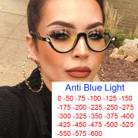 Luxury Brand Half Frame Cat Eye Myopia Glasses Women Anti Blue Light Short Sight Prescription Glasses Graduation Glasses -2 -6