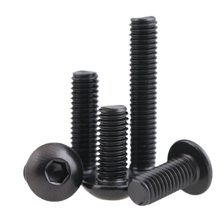 304 Black StainlessSteel Round Head Hex Screw Socket Mushroom Pan Head Hexagon Bolt M2 M2.5 M3