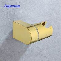 Aqwaua Shower Head Holder Polished Gold Bracket Stand Rotatable For Bathroom Use Standard Size Bathroom Accessories ABS Plastic