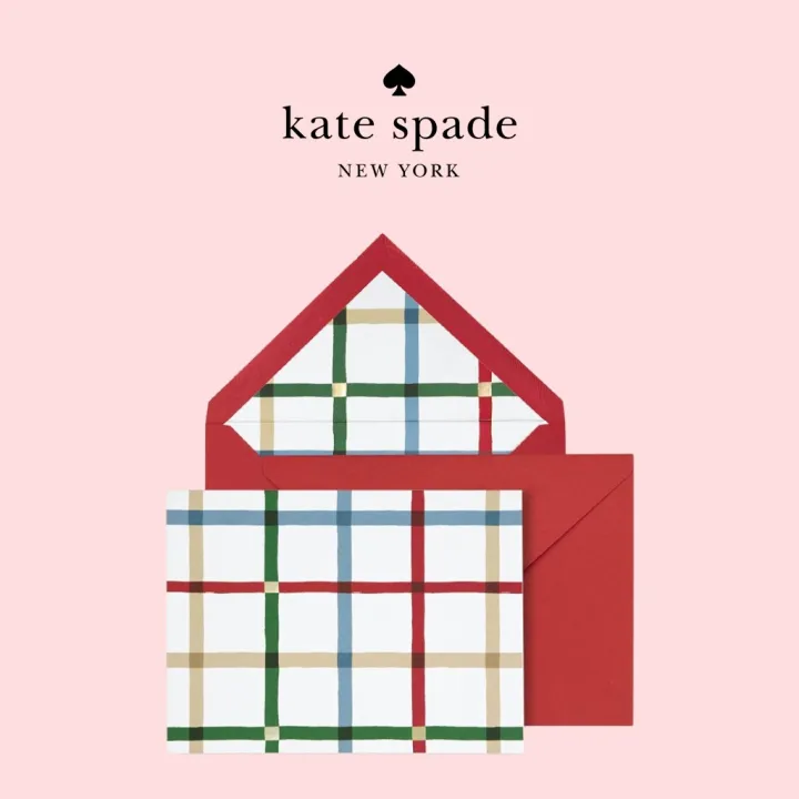 Kate Spade Stationery Christmas Greeting Card Set, 10 Blank Cards with  Envelopes All Occasion - Holiday Plaid | Lazada Singapore